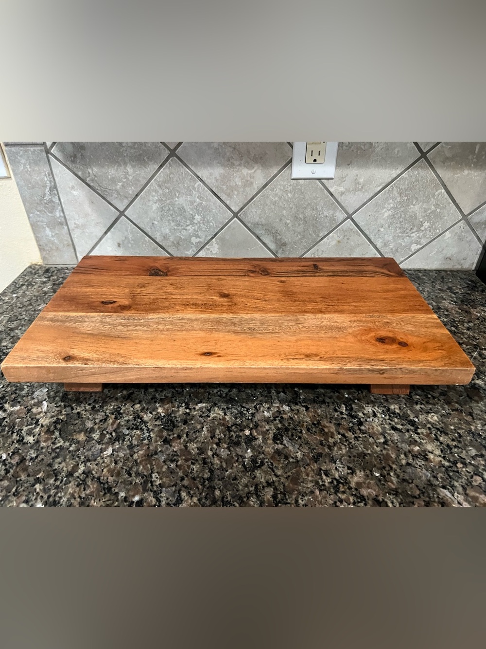Solid Wood Serving Board in Warm Honey Tone Large